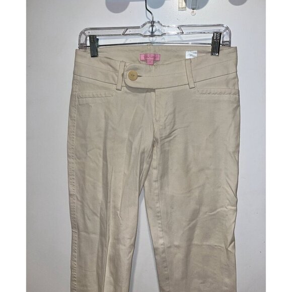 Lilly Pulitzer Womens Beige Khaki Pants Size 0 Cotton/Spandex - Picture 2 of 8
